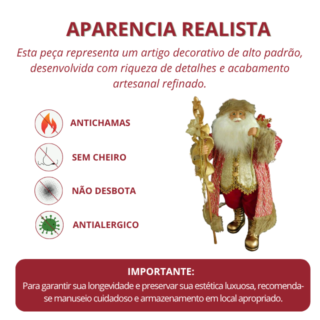 Estatueta Papai Noel Aurélio 41 cm