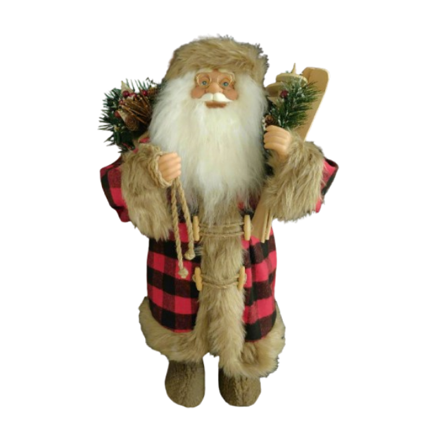 Estatueta Papai Noel Xadrez 49 cm