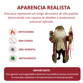 Estatueta Papai Noel Guardião do Natal 52 cm