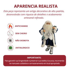 Estatueta Papai Noel Senhor das Neves 44 cm