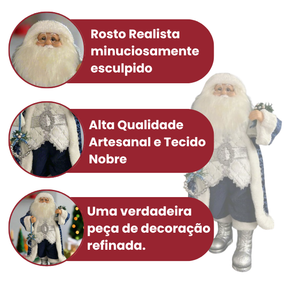 Estatueta Papai Noel Senhor das Neves 44 cm