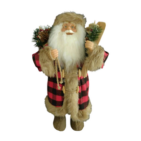 Estatueta Papai Noel Xadrez 49 cm