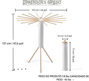 Varal Portátil Dobrável Para Roupas - Com 16 hastes